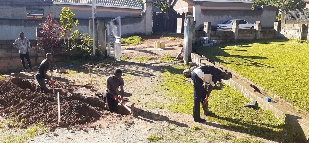 Maintenance work taking place in the church grounds
